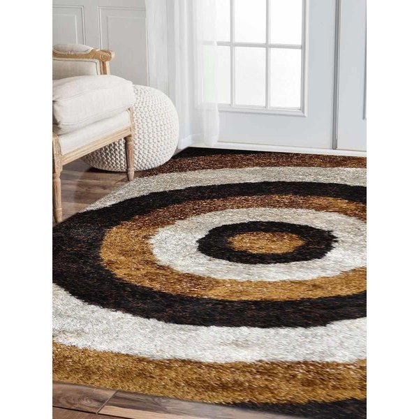 Glitzy Rugs 6 x 9 ft. Geometric Multicolor Hand Tufted Shag Polyester Area Rug UBSK00082T0000A11